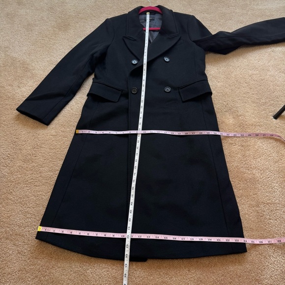 NWOT Quince Black Italian Wool Double-Breasted Slouch Coat Size M - Picture 9 of 16